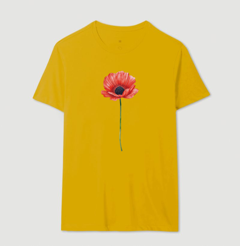 Poppy Bloom - Camiseta Algodão Premium - Imagem 14