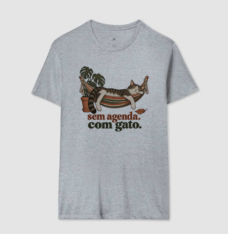 Camiseta Gato Descanso "sem agenda. com gato." | Pelo & Pano - Imagem 8