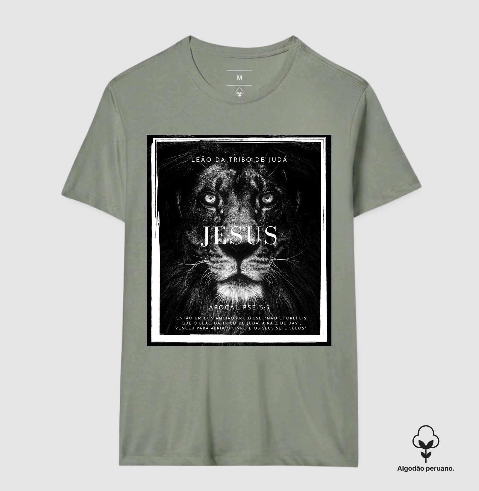 Camiseta Algodão Peruano Cristã Leão da Tribo de Judá - Imagem 9