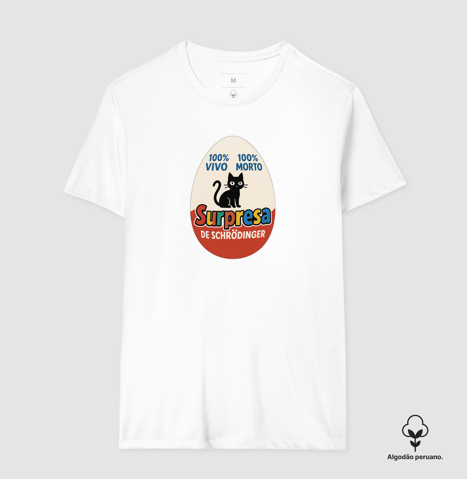 Camiseta Algodão Peruano Ovo Surpresa de Schrödinger - Imagem 4