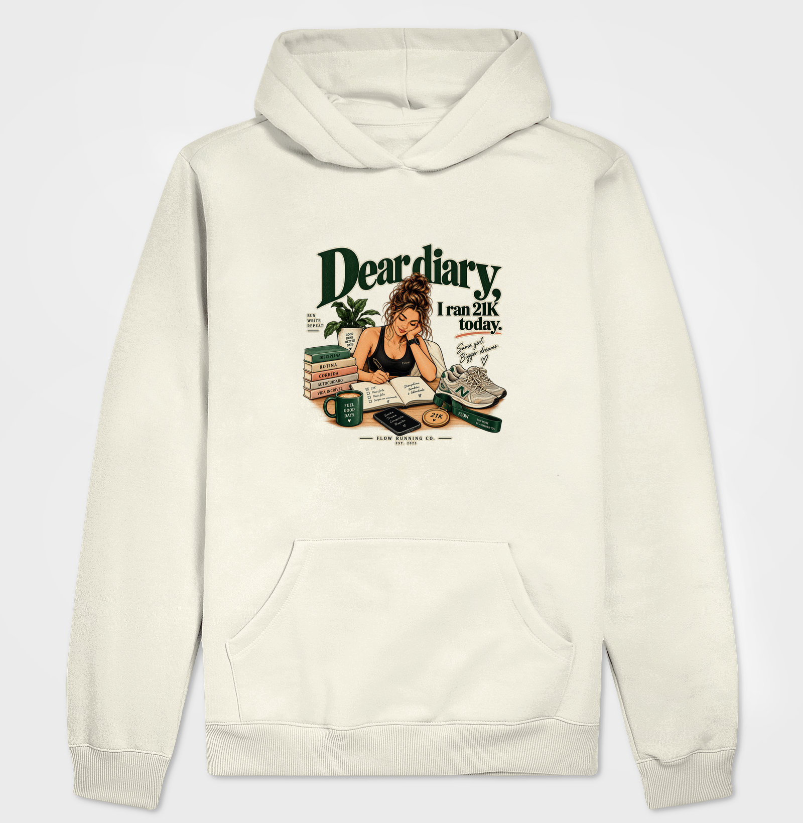 Hoodie Moletom Corrida - Dear Diary, I Ran 21k Today - Imagem 3