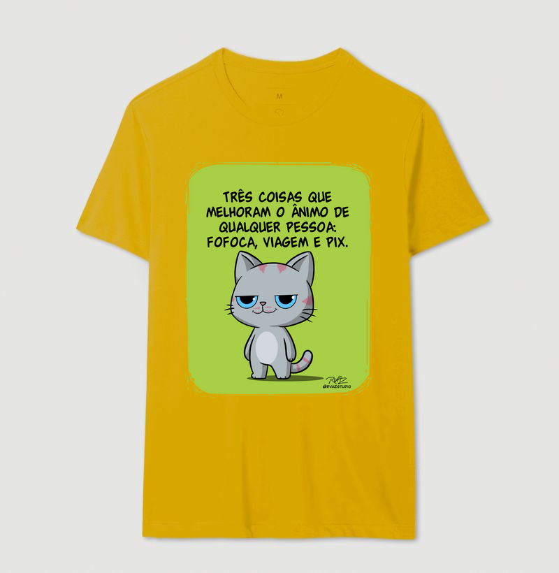 Camiseta Gato Sincero Fofoca Viagem e Pix - Imagem 14
