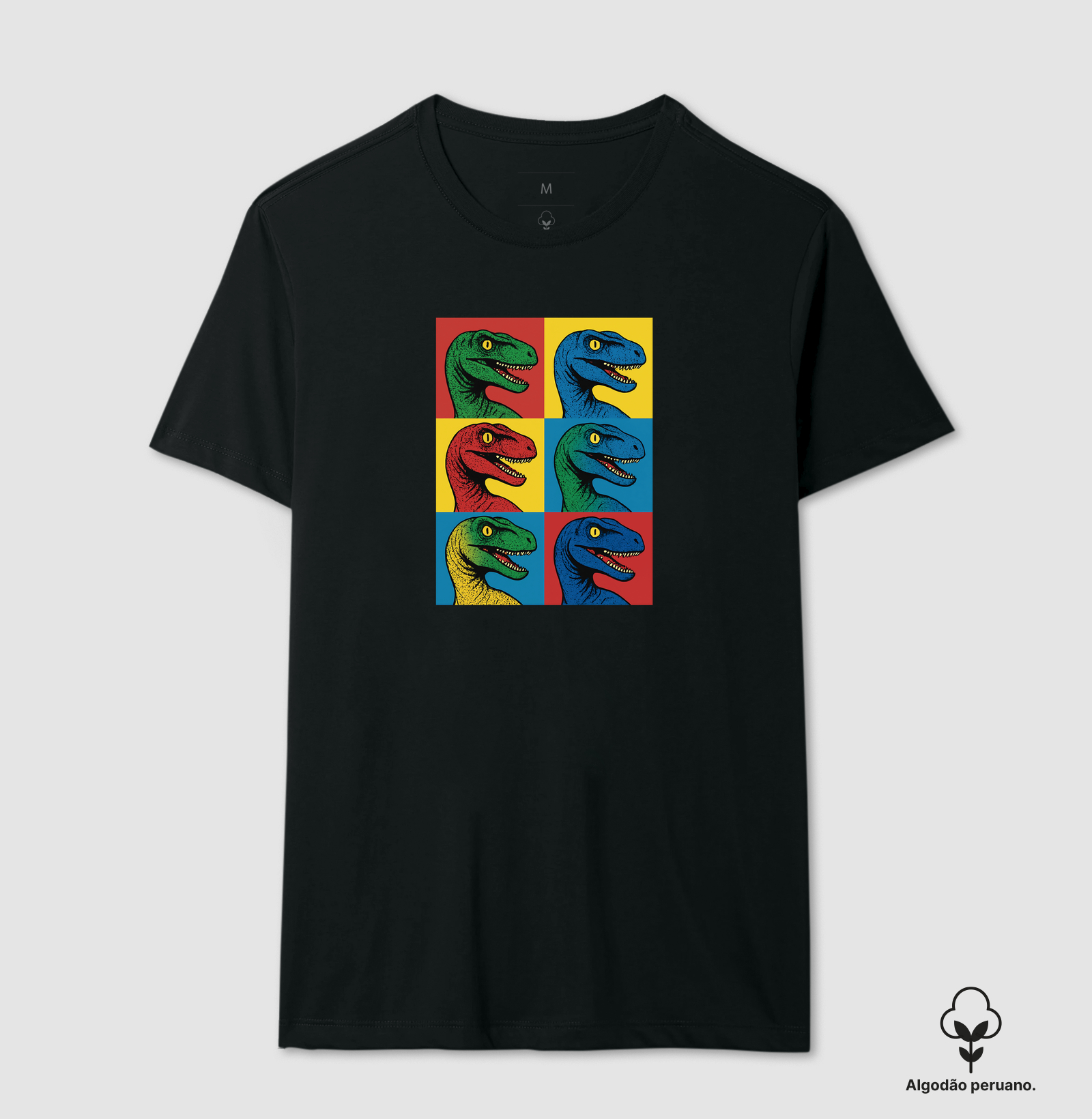 Camiseta Algodão Peruano Dino Pop Velociraptor - Imagem 3