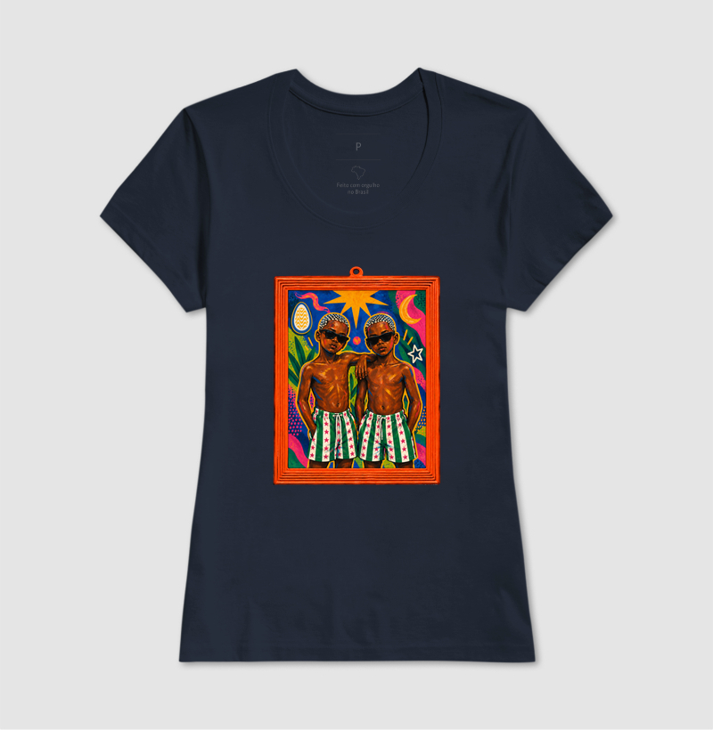 Camiseta São Cosme e Damião Moldura Espelho - Imagem 7