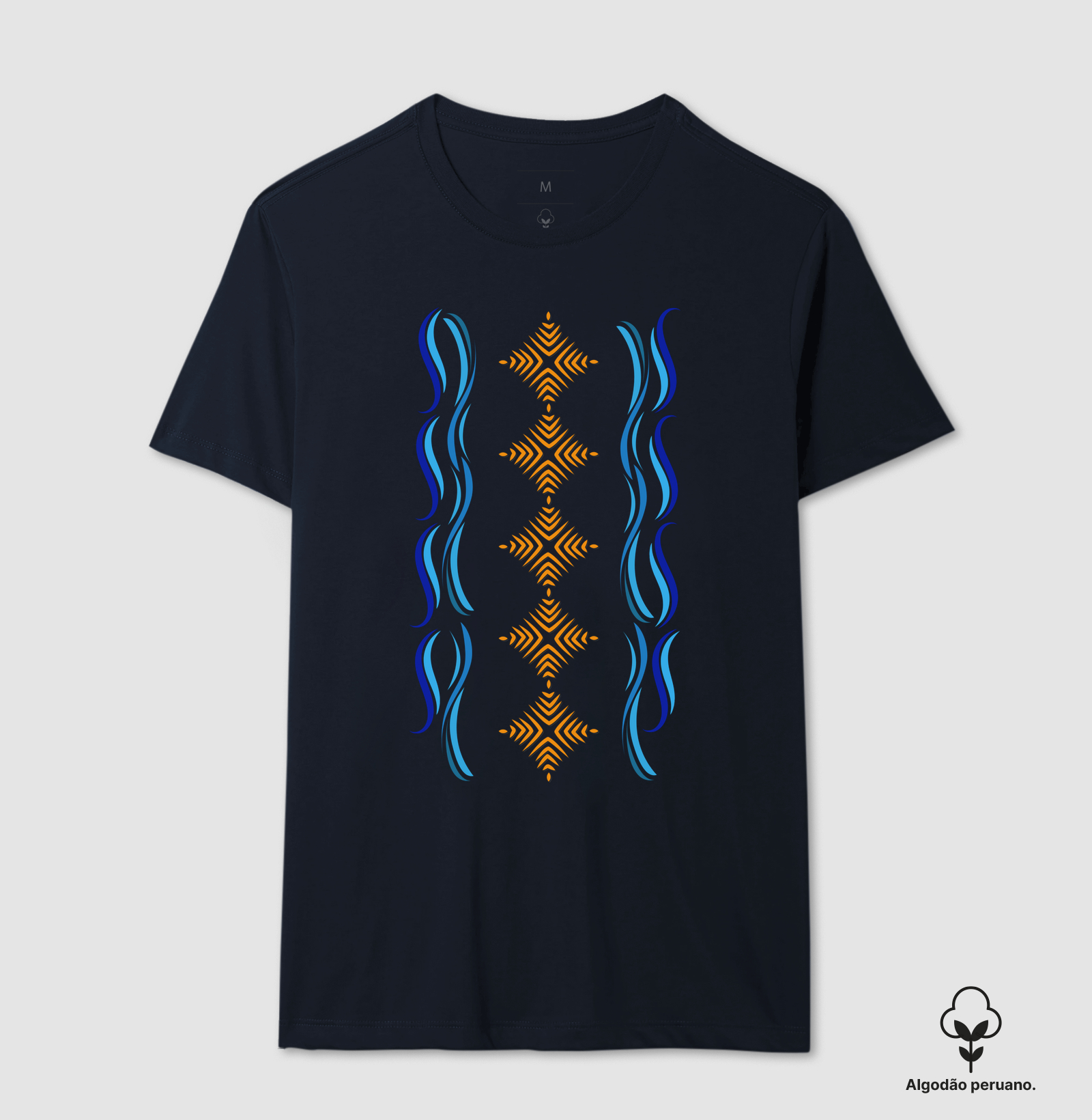 T-shirt Indígena- Grafismo Tsamata Piruara – A Escama que Guarda o Movimento do Rio - Imagem 5