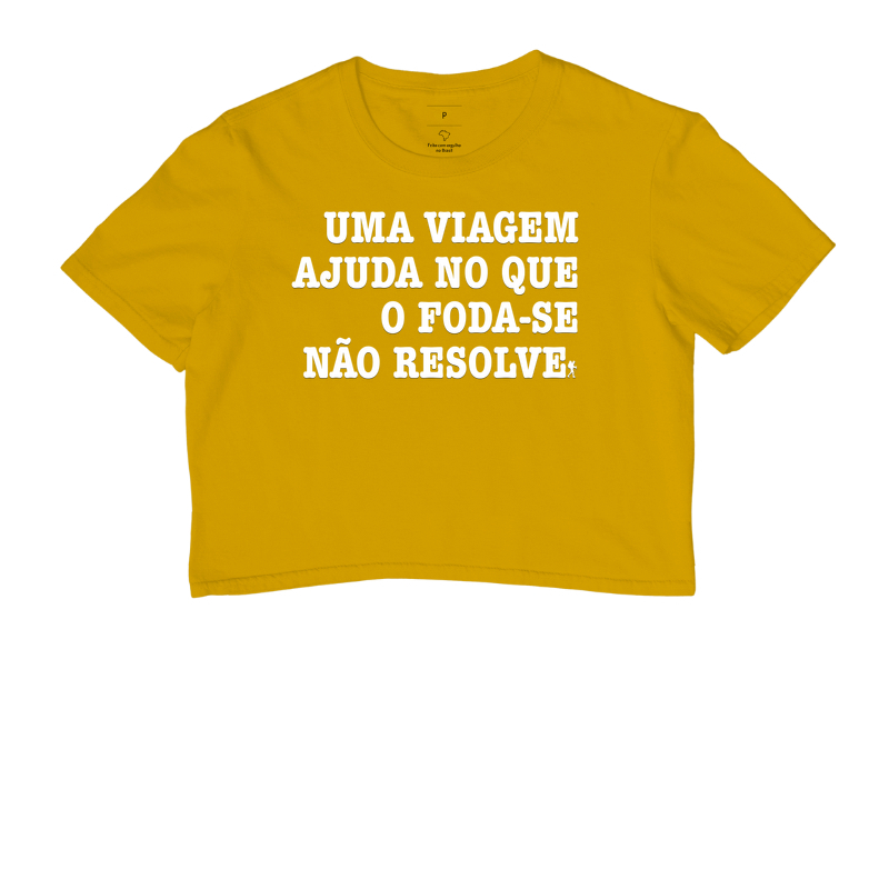 Camiseta Uma Viagem Ajuda no que o Foda-se Nao Resolve | Humor Viagem Bold | Colecao Viciados em Viagem - Imagem 8
