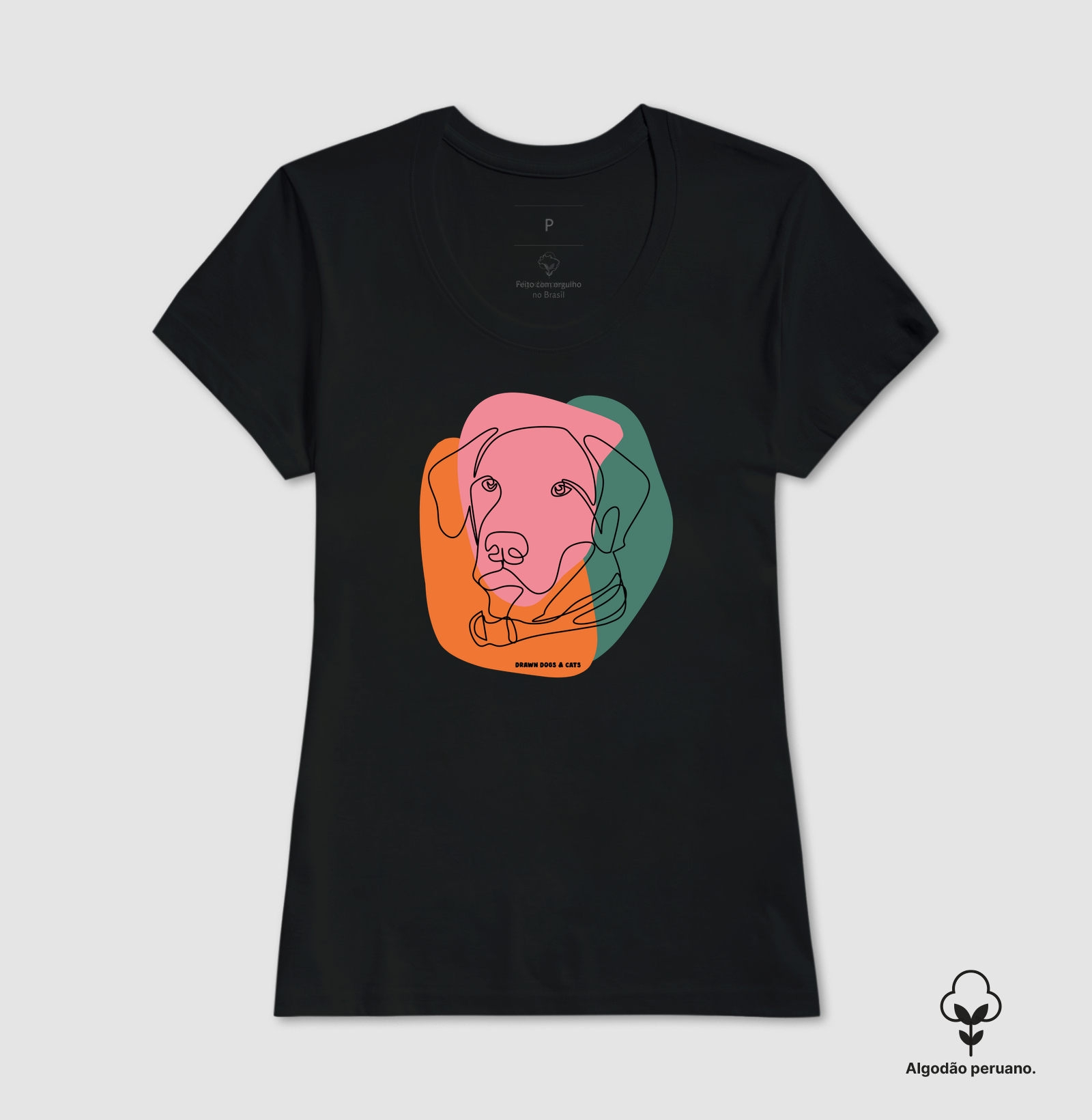 Cachorro de linhas e fundo rosa, verde e laranja - Imagem 3