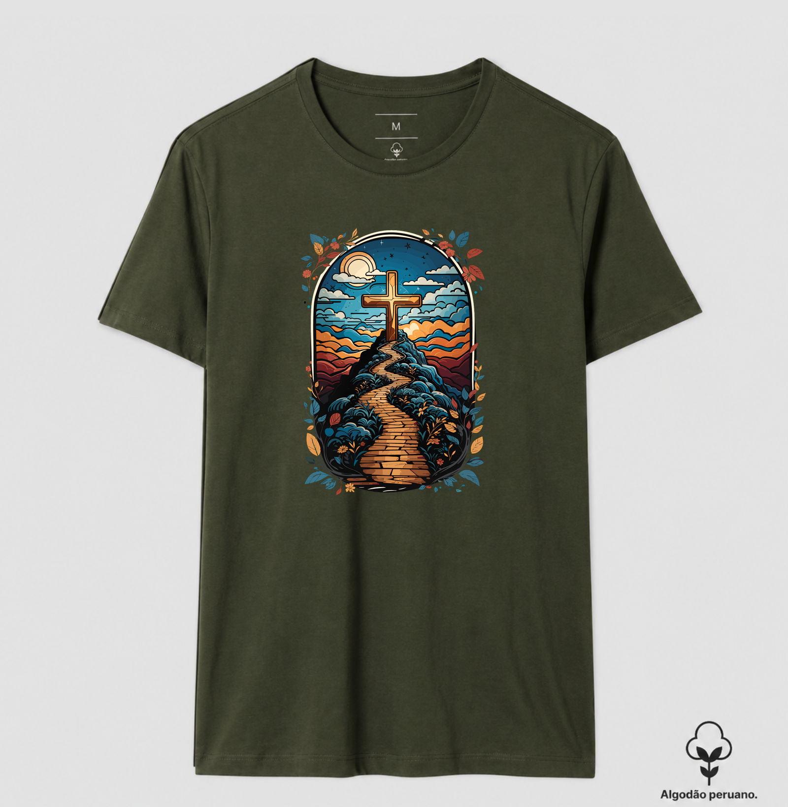 Camiseta Masc. Algodão Peruano Caminho da Cruz - Imagem 5