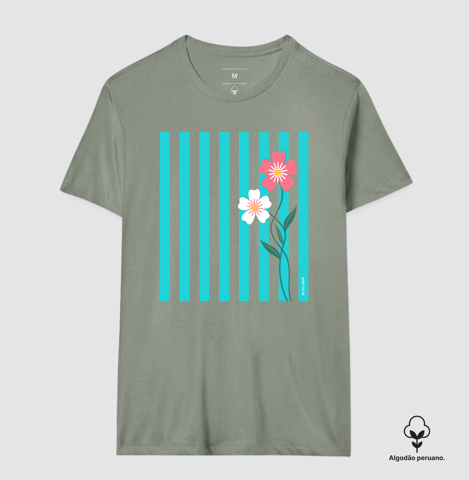 FLOR ROSA 01 - Algodão Peruano - Imagem 6