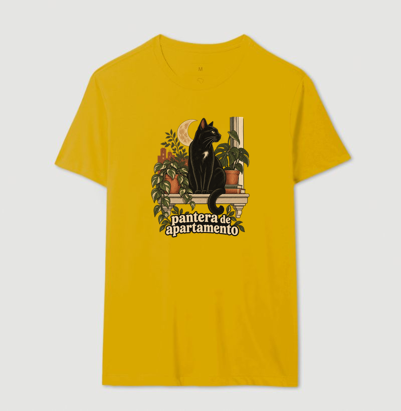 Camiseta Gato Preto "pantera de apartamento" | Pelo & Pano - Imagem 14