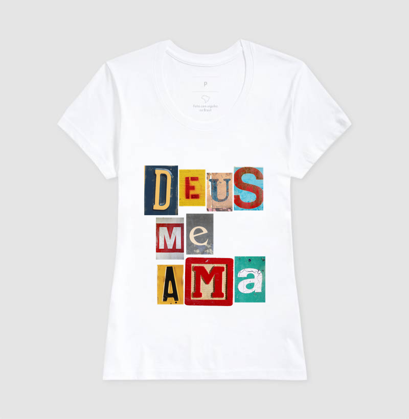 Camiseta Cristã Deus Me Ama - Imagem 5