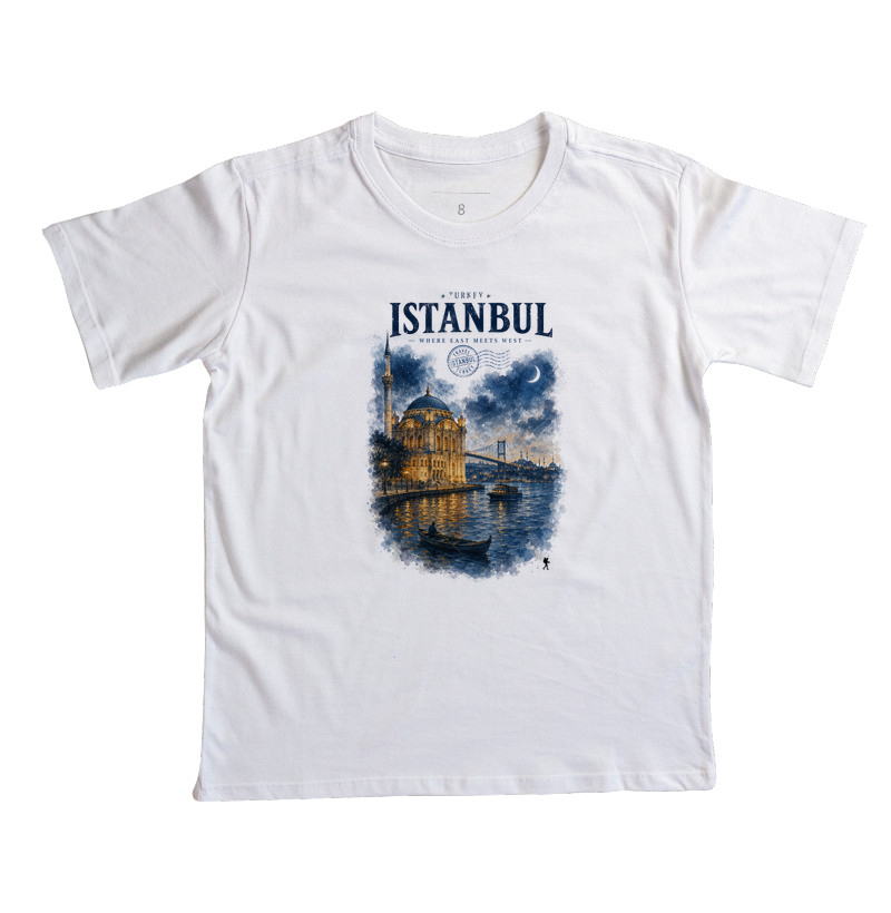 Camiseta Istanbul Turkey Where East Meets West | Aquarela Mesquita Bósforo | Colecao Fashion Travel - Imagem 2