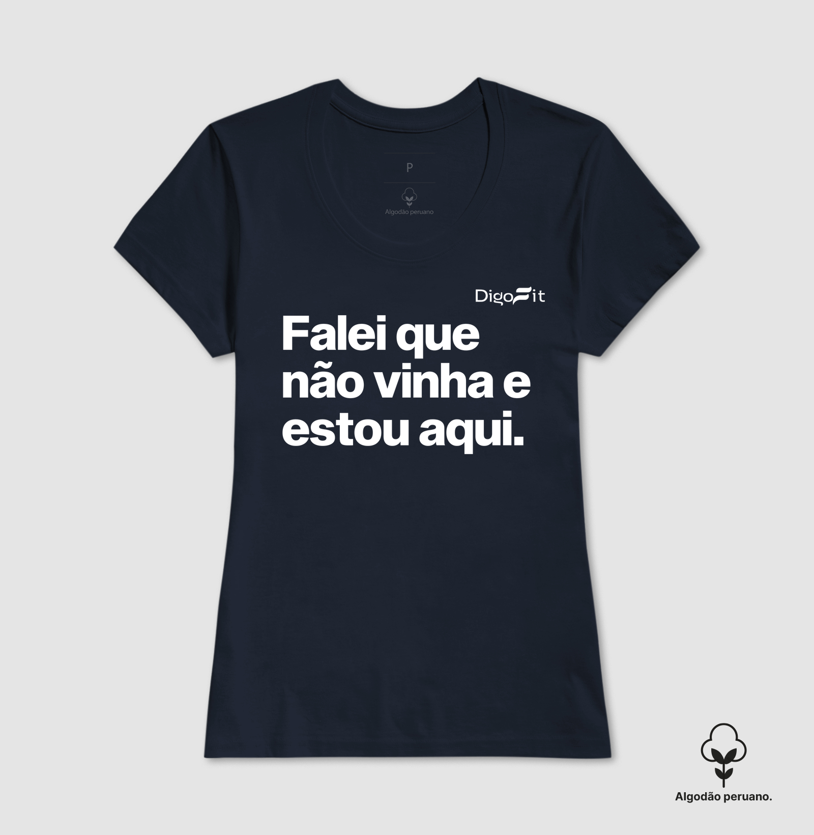 CAMISETA ALGODÃO PERUANO ACADEMIA FALEI QUE NÃO VINHA E ESTOU AQUI - Imagem 5