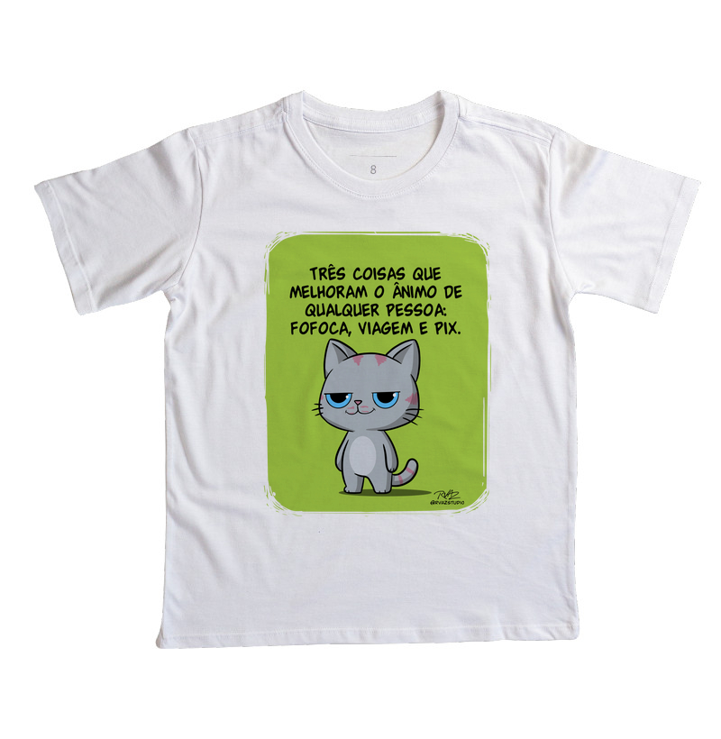 Camiseta Gato Sincero Fofoca Viagem e Pix - Imagem 2