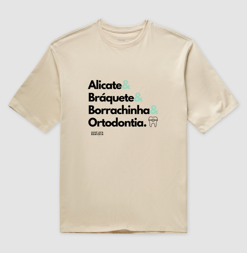 Tee "Alicate&  Bráquete&  Borrachinha& Ortodontia." Código ODO04004
