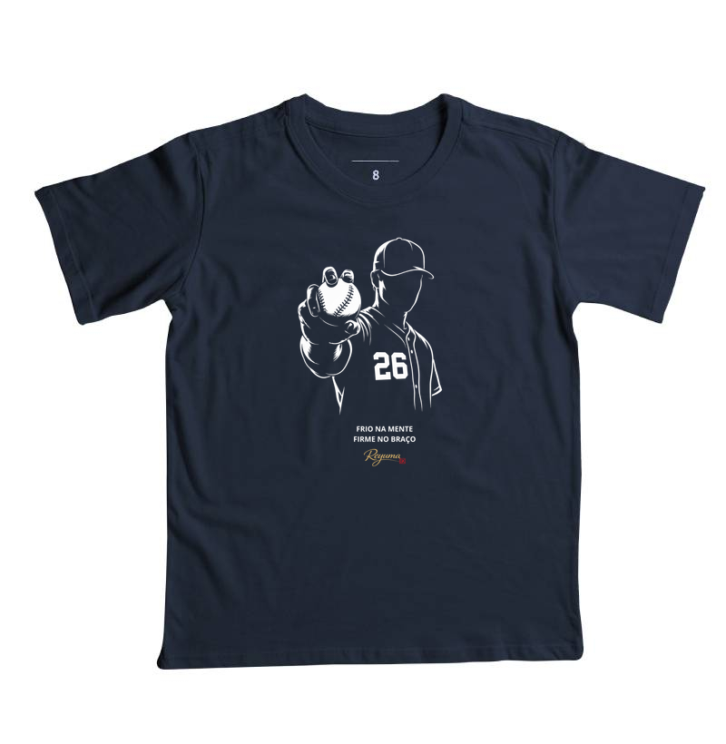 Camiseta Infantil, Menino, Menina, Juvenil de Algodão Peruano Baseball "Firma no Braço" - Pais e Filho - Imagem 3