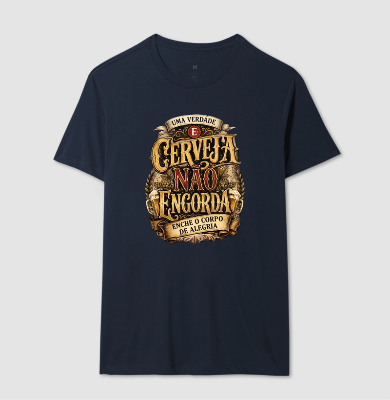 Cerveja Não Engorda | Camiseta Lúpulo e Alegria Vintage - Imagem 6
