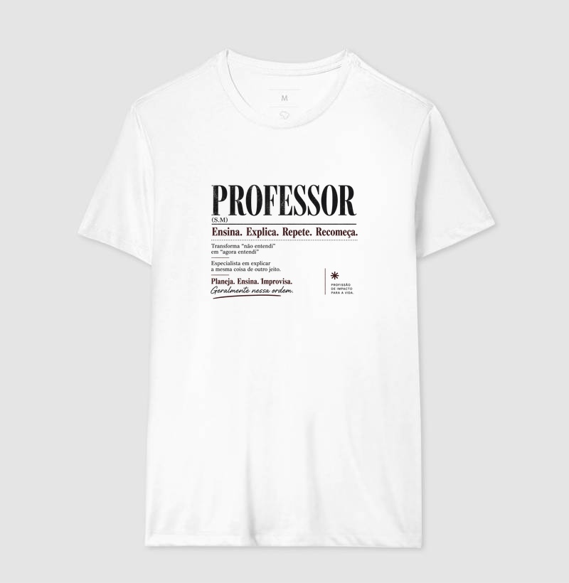 Camiseta Masculina Algodão Definição Professor Estampa Docente - Imagem 4