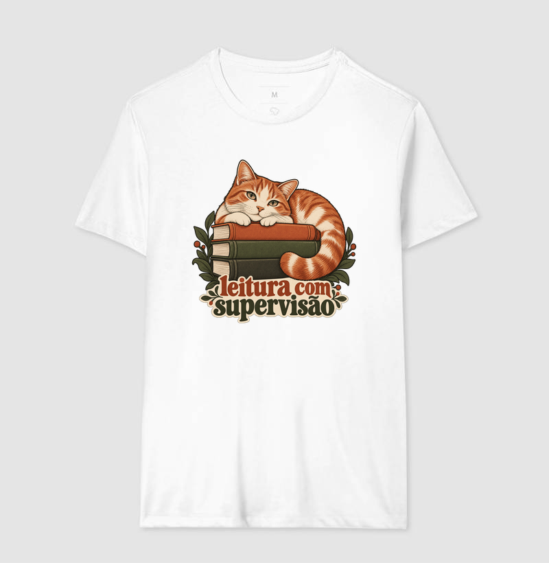 Camiseta Gato Leitura "leitura com supervisão" | Pelo & Pano - Imagem 5
