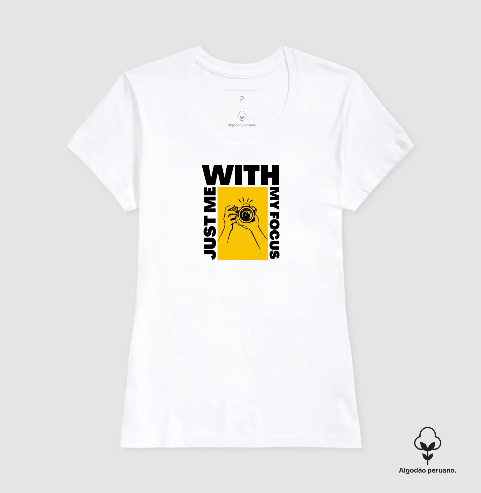 Camiseta Premium algodão Peruano Just Me with My focus - Imagem 5