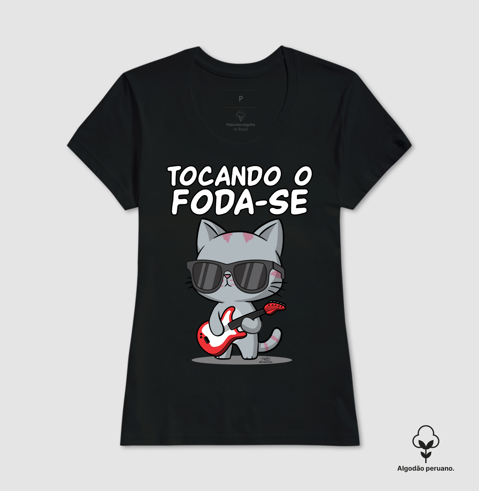 Camiseta Gato Sincero Tocando - Imagem 3