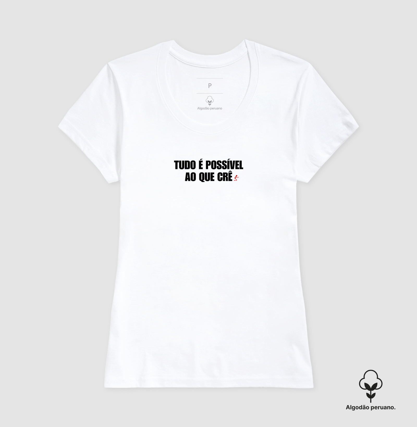 Camiseta Algodão Peruano Cristã Tudo É Possível ao Que Crê - Imagem 2