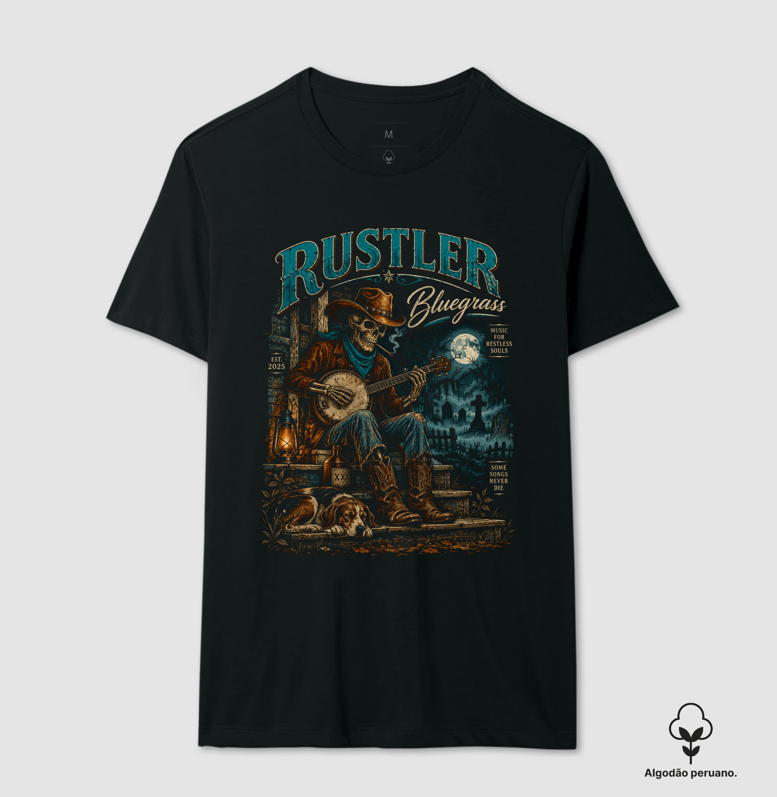 Camiseta Country Bluegrass Restless Souls Dustler South Co. Algodão Peruano Premium - Imagem 2