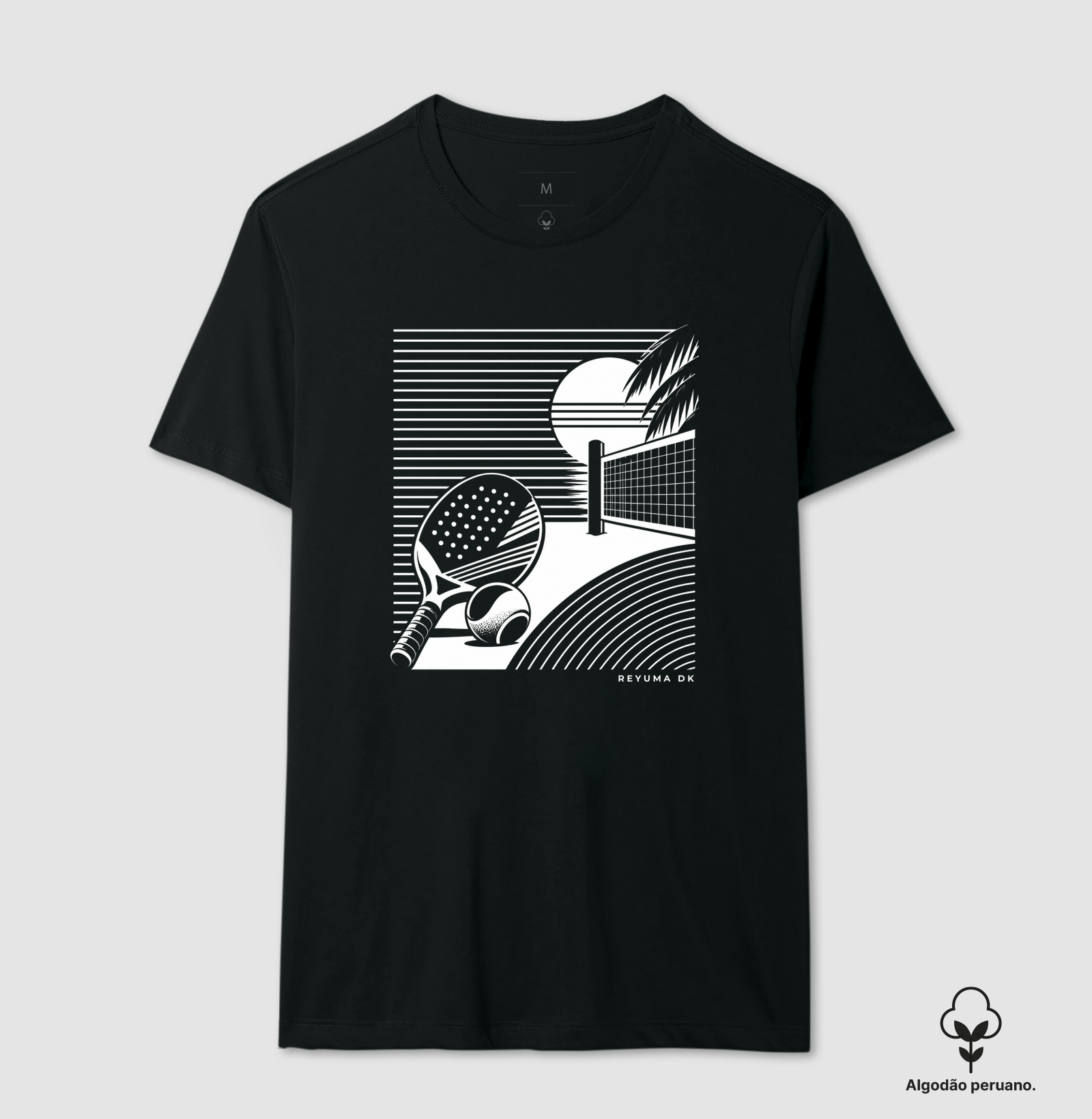 Camiseta Masculina, Feminina, Babylook e Unissex de Algodão Peruano Beach Tennis "Sunset"  - Imagem 2