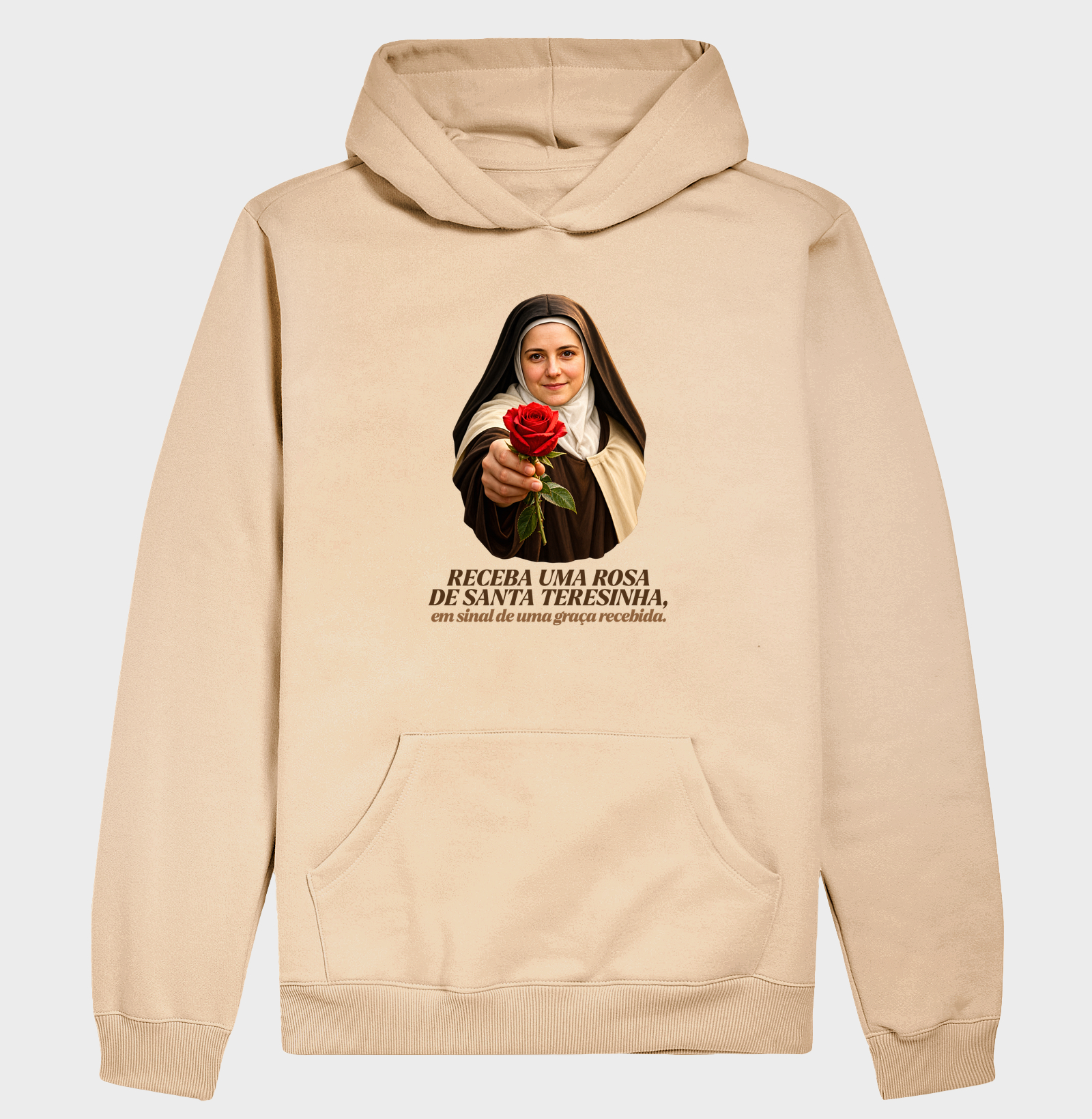 Camiseta Santa Teresinha do Menino Jesus Receba uma Rosa - Imagem 5