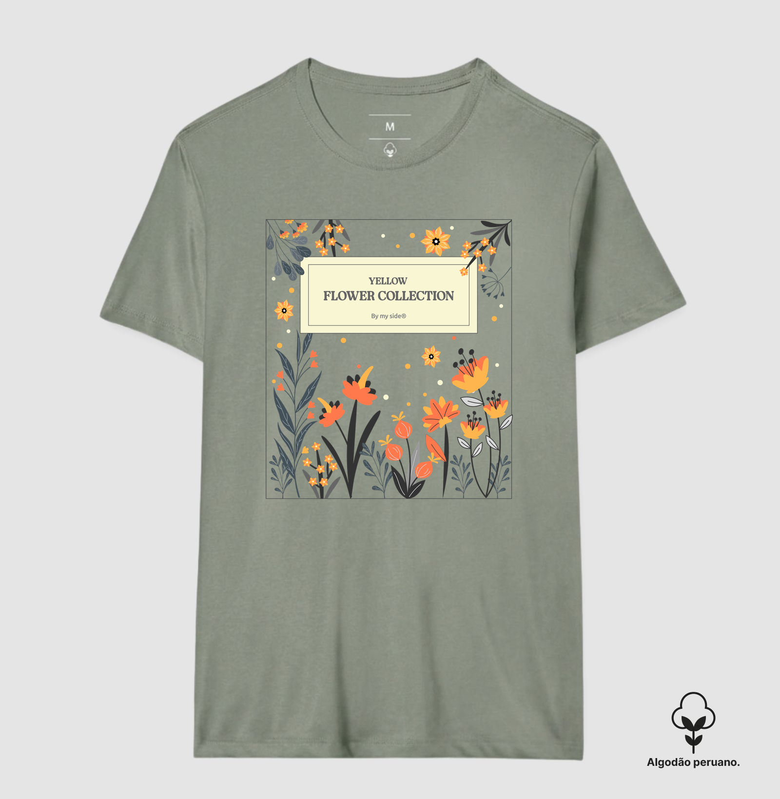 FLOR LARANJA - Algodão Peruano - Imagem 5