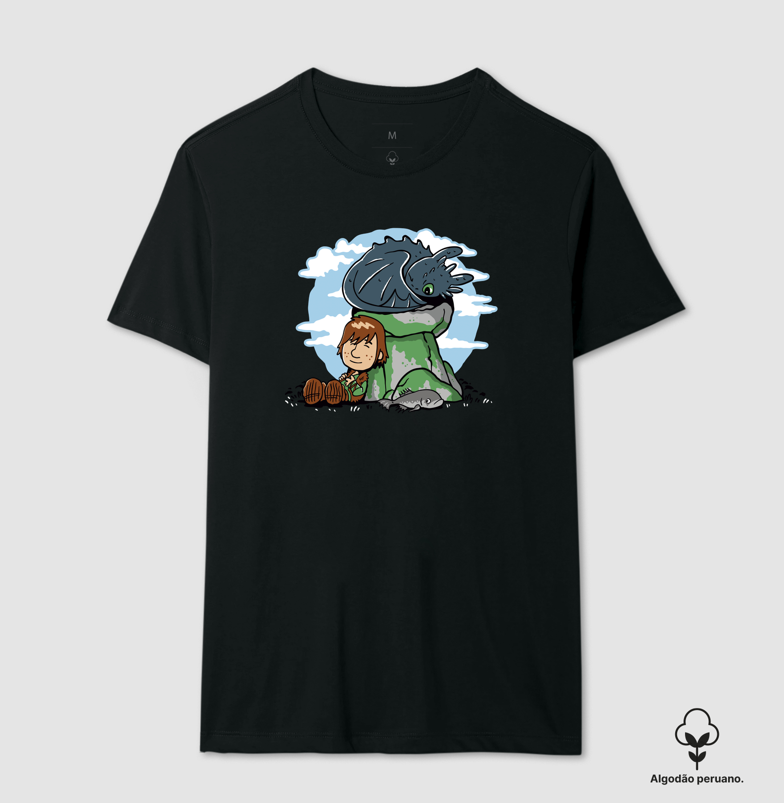 Camiseta Algodão Peruano Relaxando com meu Dragão - Imagem 2