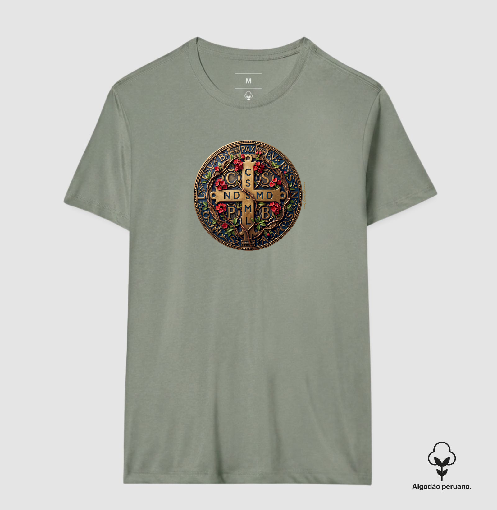 Medalha de São Bento e Flores Coroa-de-Cristo | Arte Sacra Exclusiva - Imagem 4
