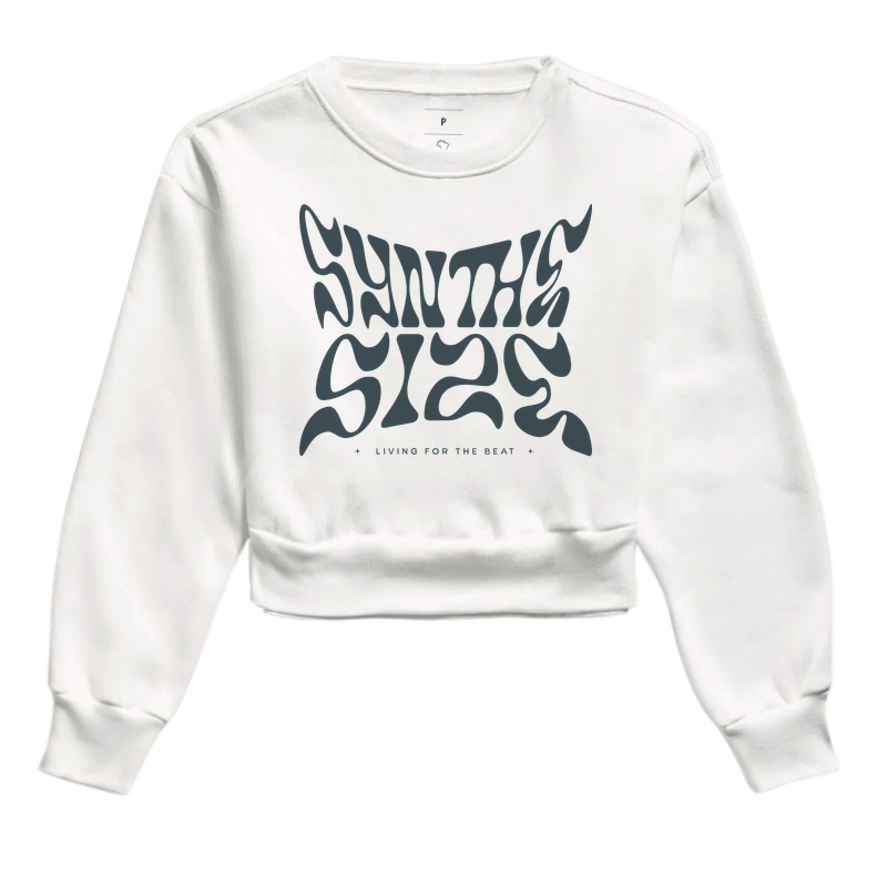 SYNTHESIZE, LIVING FOR THE BEAT. — Cropped Moletom - Imagem 5