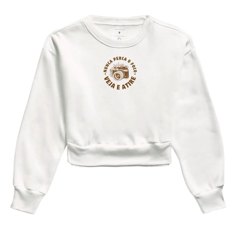 Moletom cropped feminino, nunca perca o foco - Imagem 3