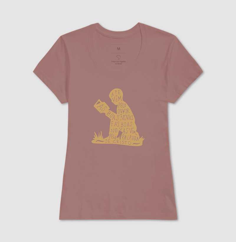 Camiseta Feminina A fé vem pelo Ouvir - Imagem 9