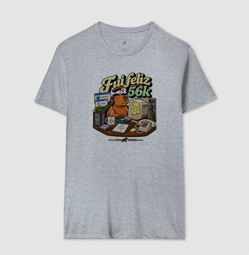 FUI FELIZ A 56K - Modo capivara - Camiseta - Imagem 10
