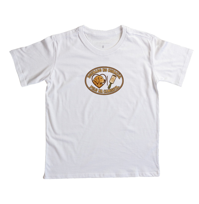 Dourado no coração. Pelo na camiseta. - Imagem 6