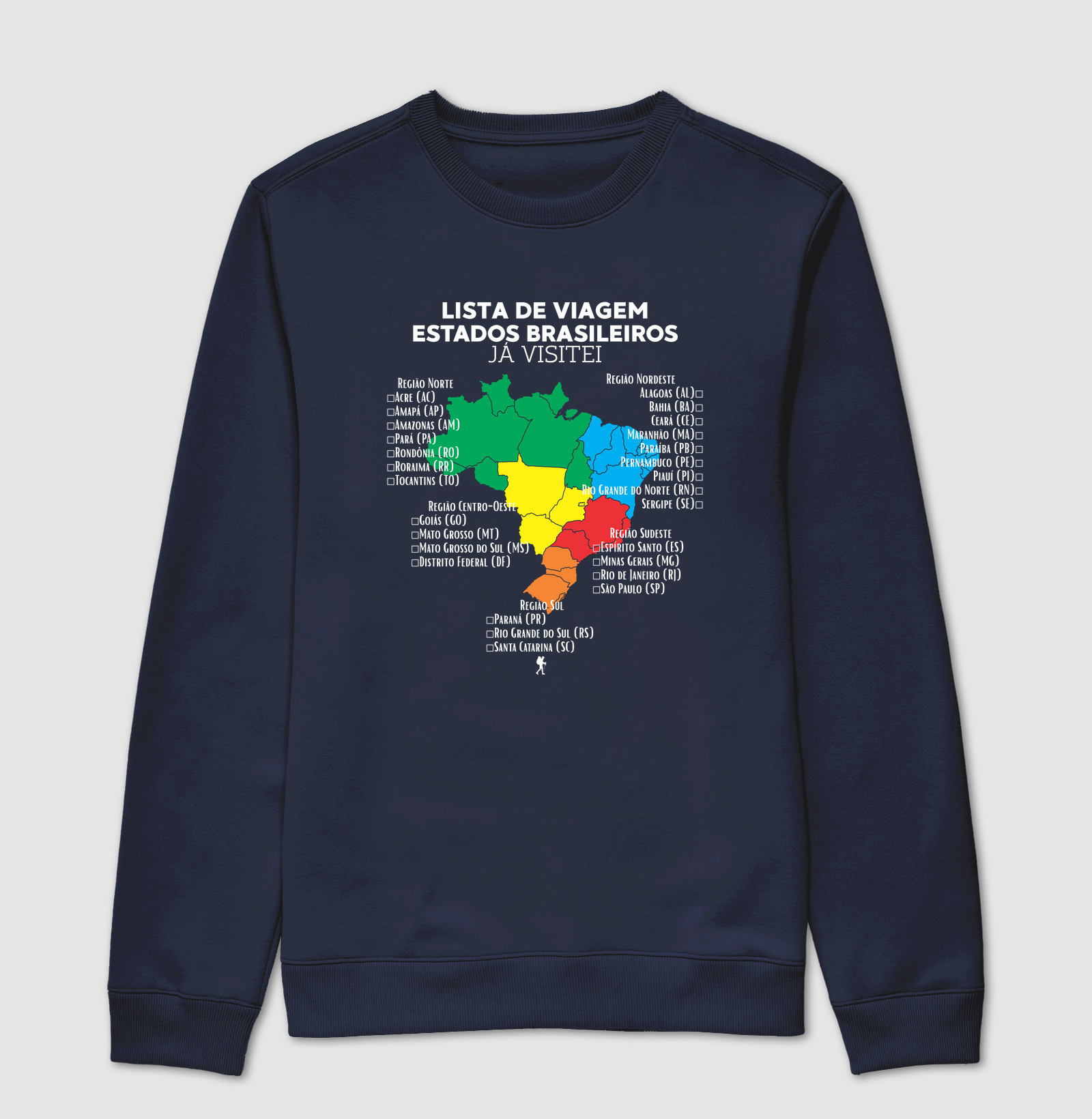 Camiseta Lista de Viagem Estados Brasileiros Ja Visitei | Mapa Brasil Auto Personalizavel | Colecao Personalizaveis - Imagem 5