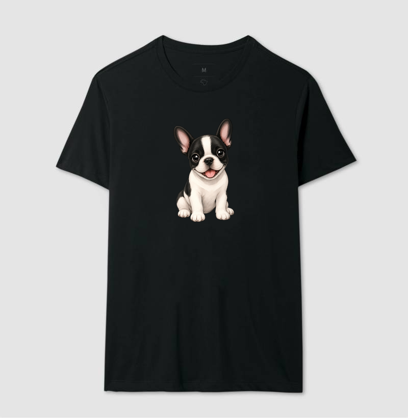 Bulldog (Buldogue) Francês Preto e Branco - Desenho Animado - Imagem 2