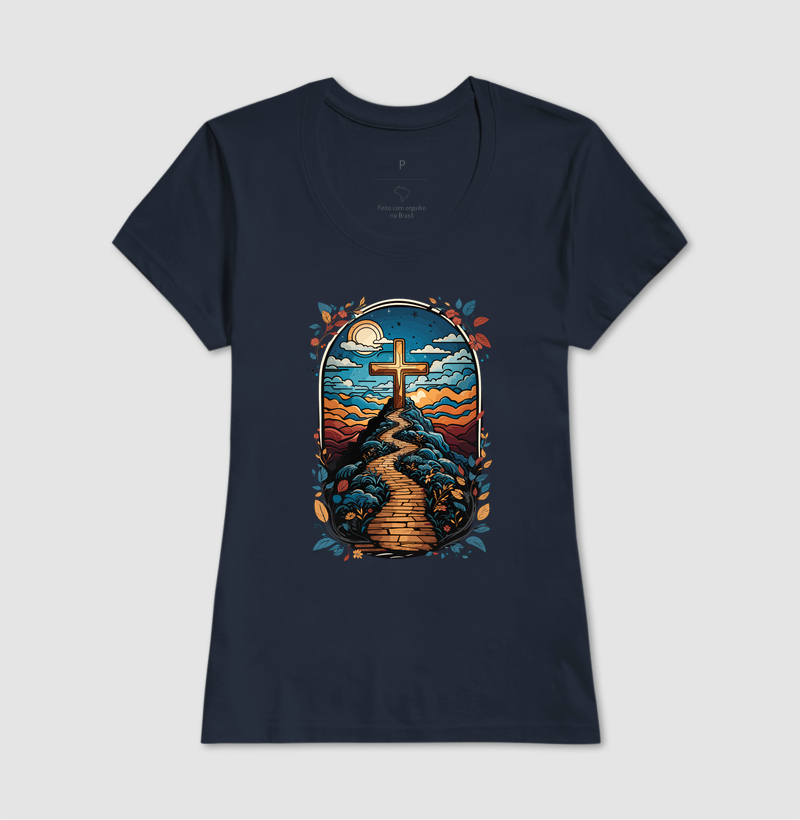 Camiseta Feminina Caminho da Cruz - Imagem 4