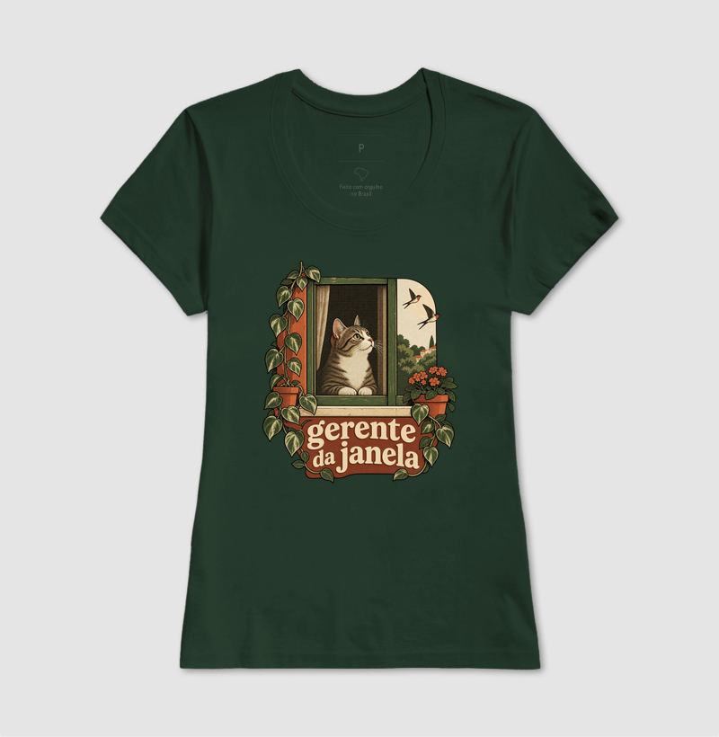 Camiseta Gato Janela "gerente da janela" | Pelo & Pano - Imagem 13