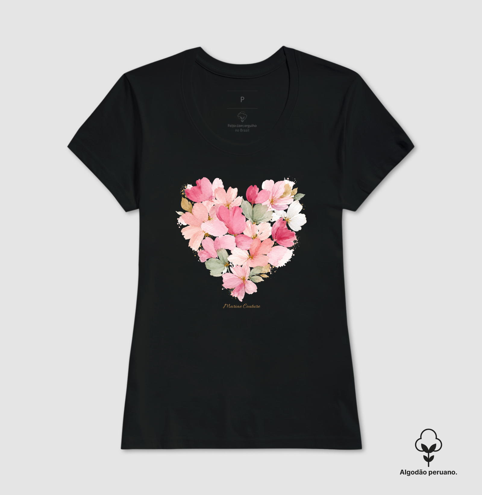 Flower Heart - algodão peruano - Imagem 4