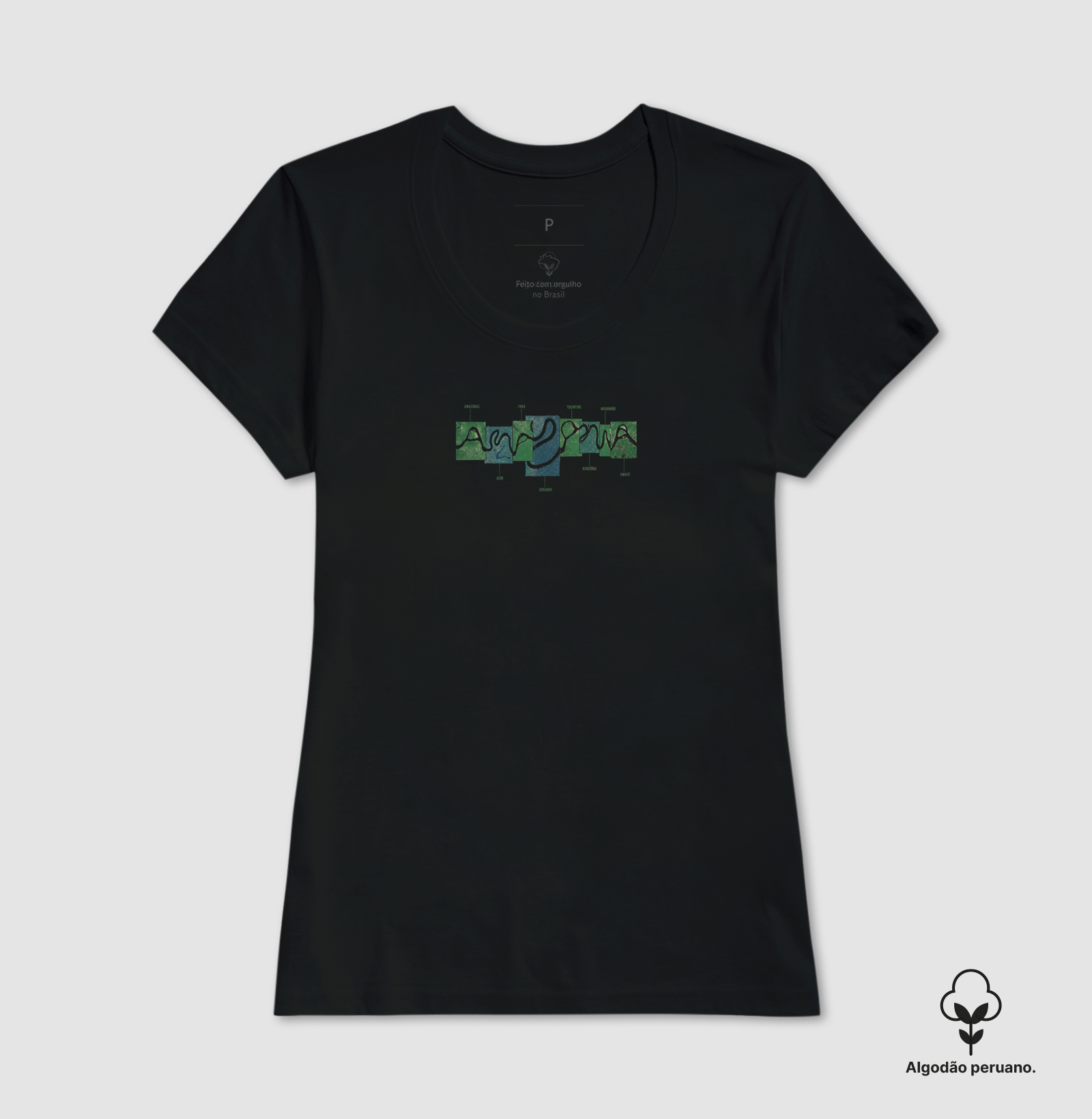 Camiseta Amazônia Estados Brasileiros Estampa Consciente Mapa Unissex - Imagem 7