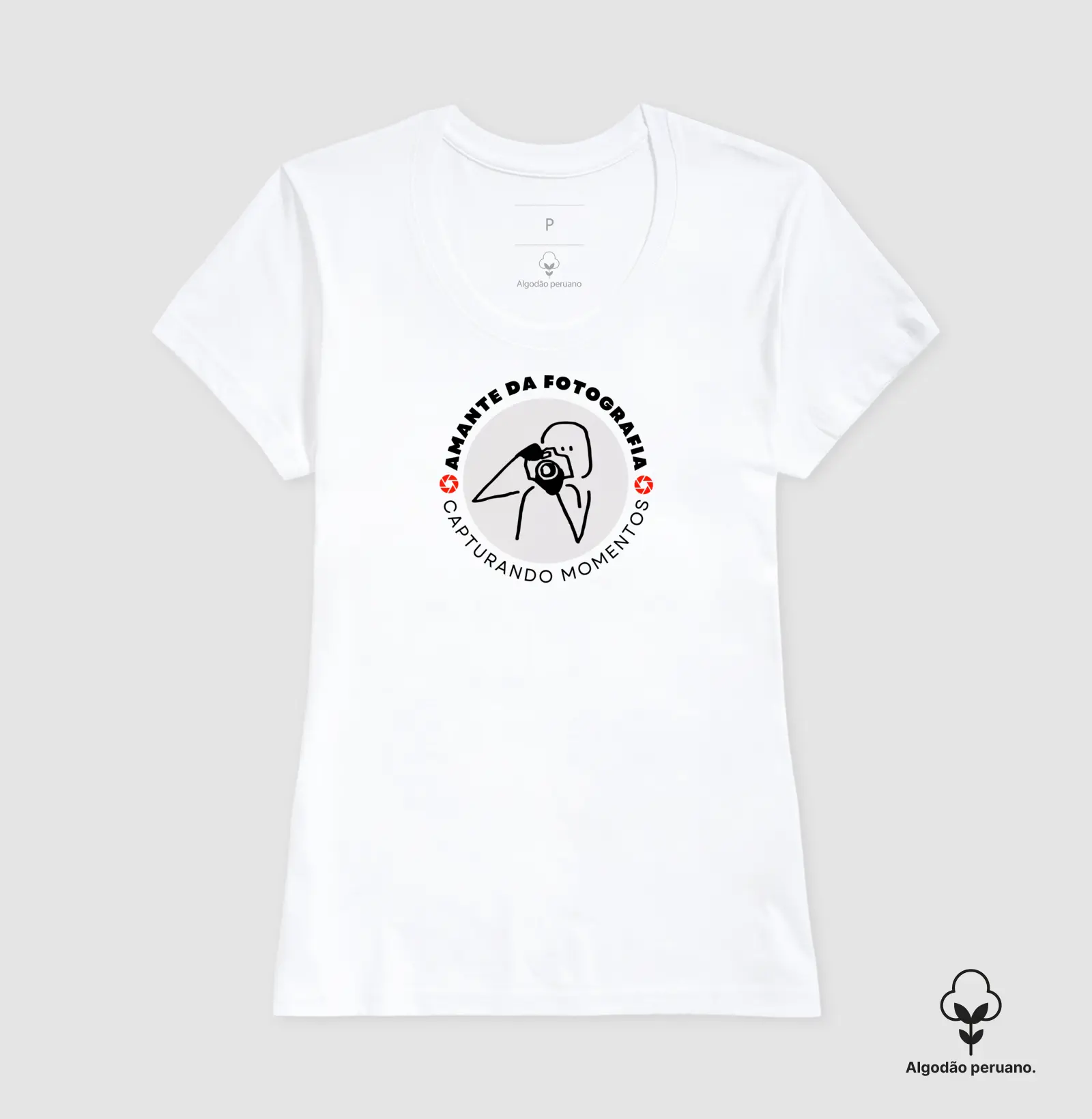 Camiseta Premium algodão Peruano amante da fotografia - Imagem 5
