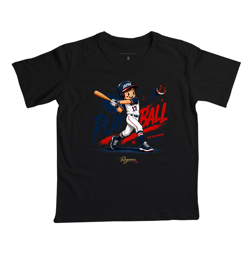 Camiseta Infantil, Menino, Menina, Juvenil Baseball - Play ball Baseball Japan -   Algodão 100%  - Imagem 2