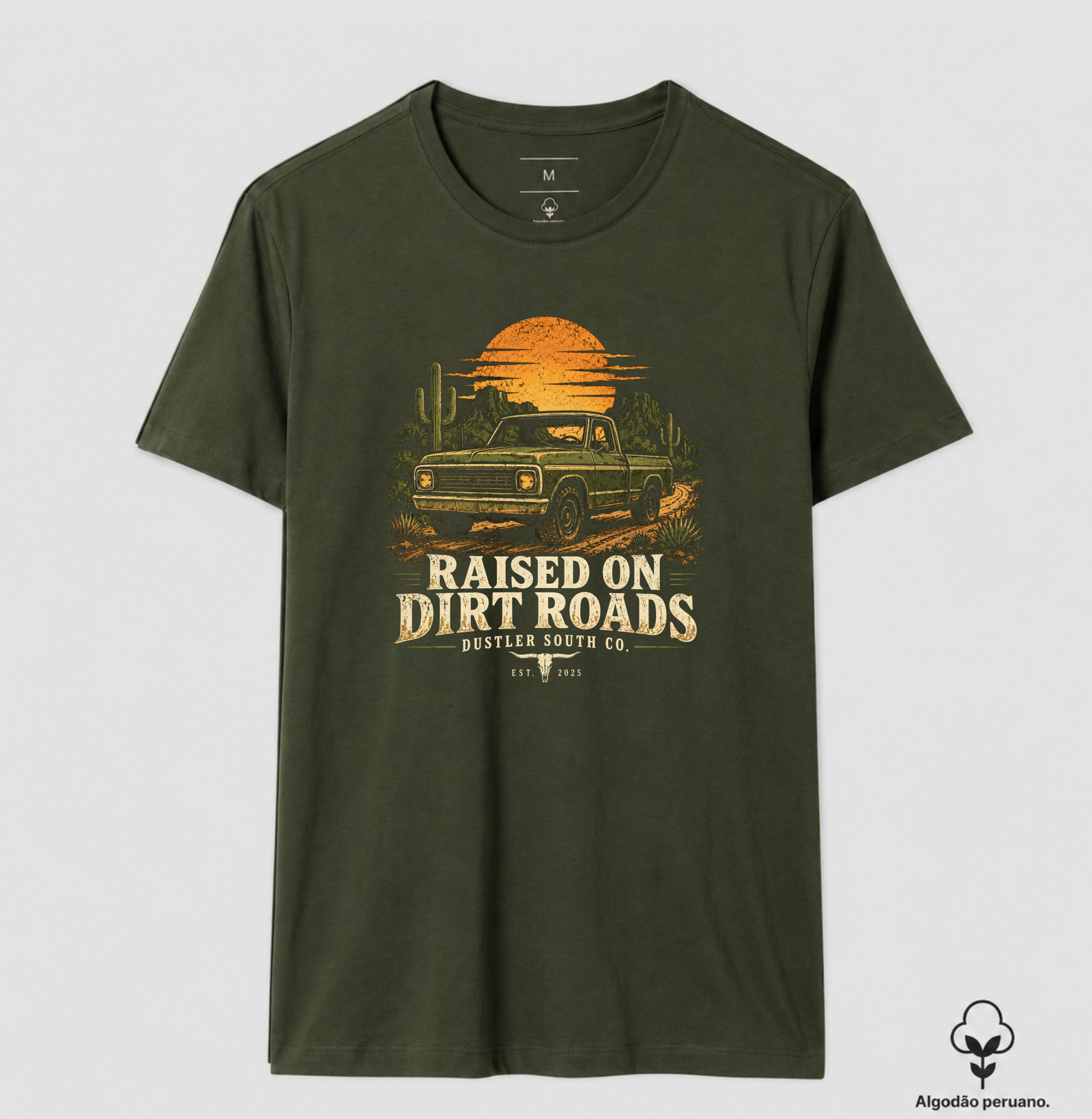 Camiseta Country Raised on Dirt Roads Dustler South Co. Algodão Peruano Premium - Imagem 2