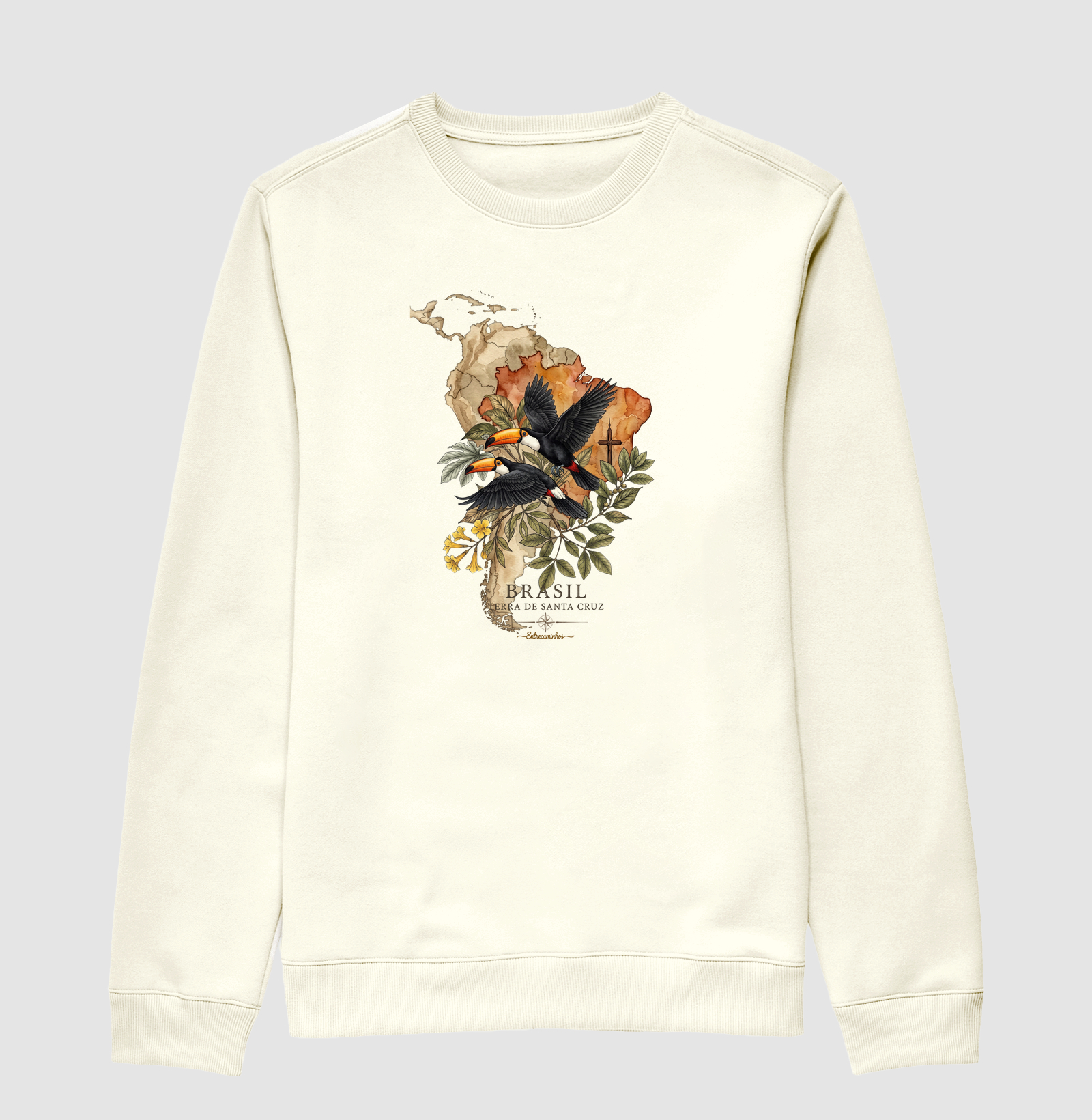 Camiseta Tucanos & Ipê - Brasil Terra de Santa Cruz - Fé, História e Natureza - Imagem 2