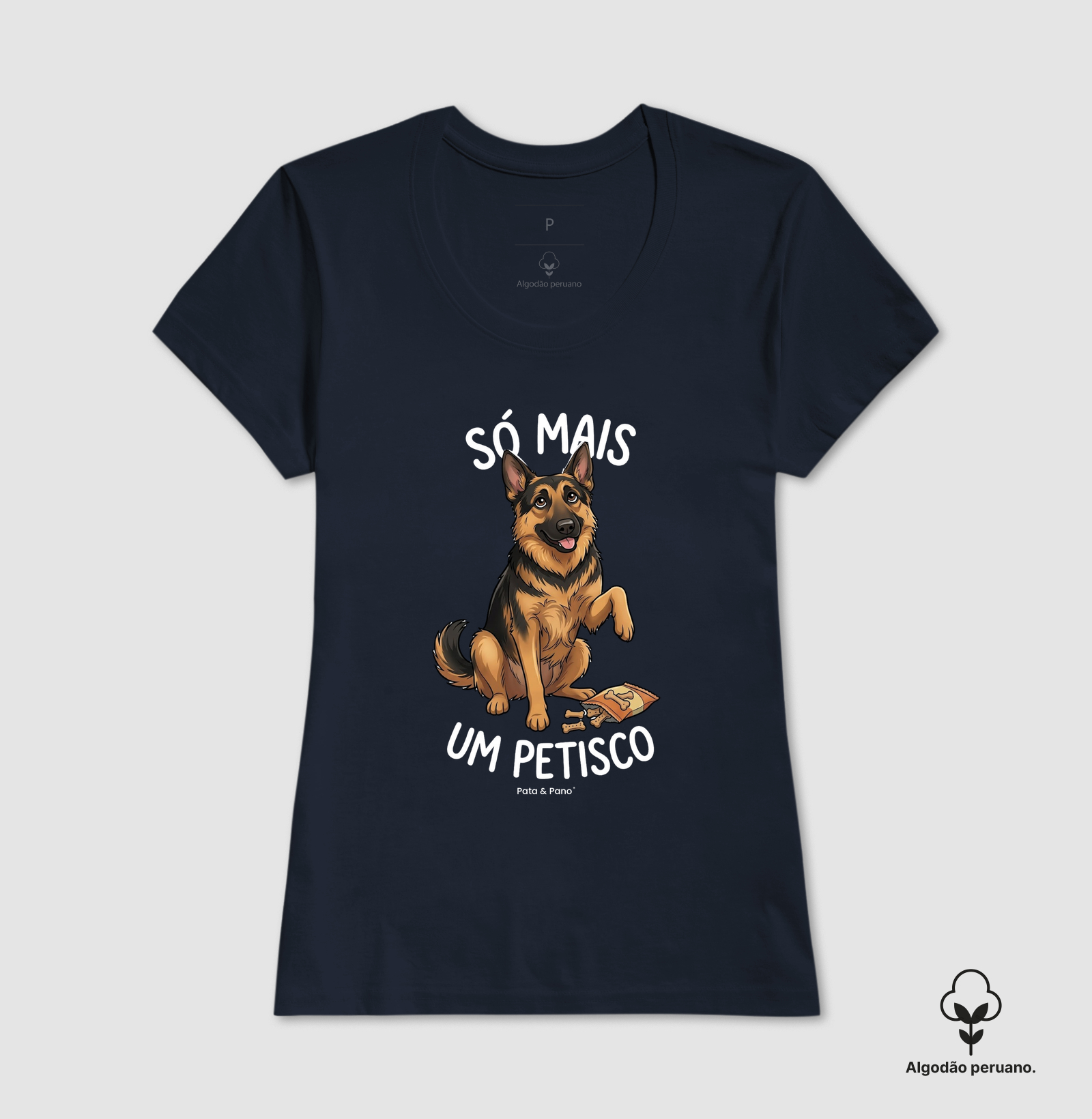 CAMISETA ALGODÃO PERUANO PASTOR ALEMÃO PETISCO - Imagem 3
