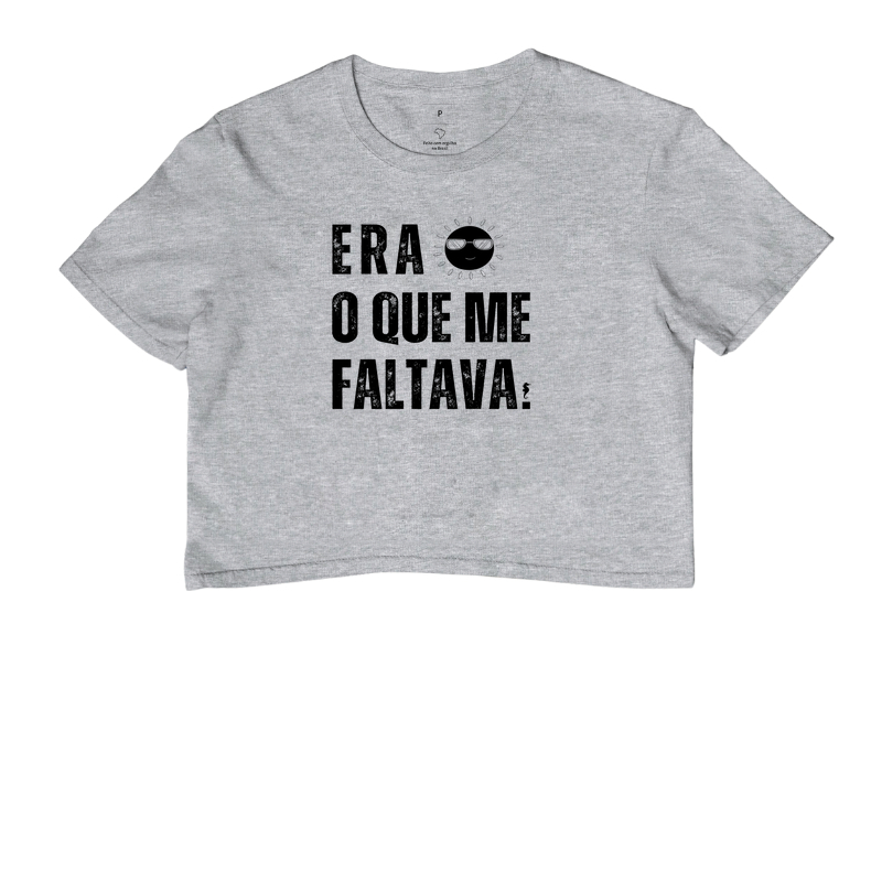 026E | Camiseta Cropped Era Sol o que me Faltava/ Camiseta para o Verão