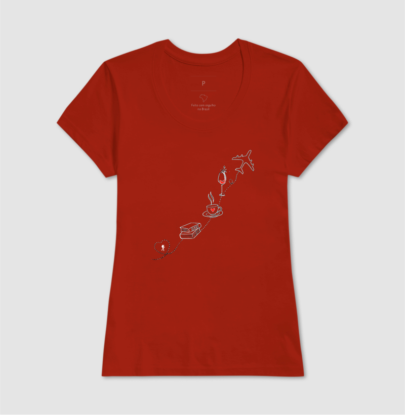 Camiseta Livro Cafe Vinho Aviao | Rota da Vida Viajante | Colecao Viciados em Viagem - Imagem 14